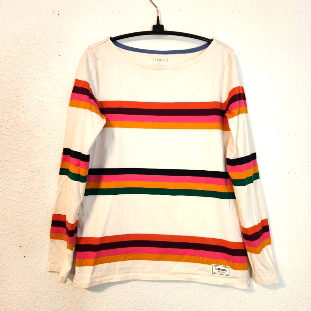 Talbots Colorful‎ Striped Long Sleeve Top, Size S